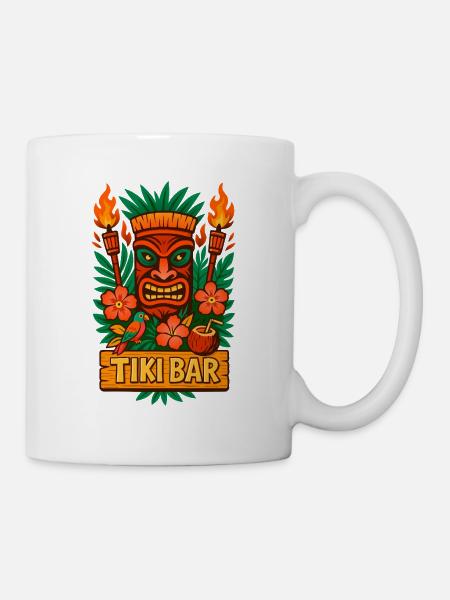 Tiki Bar Vibes – Tropischer Stil - Tasse - Weiß