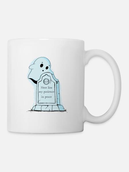 Geduld-Geist am Grabstein - Tasse - Weiß