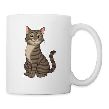 Chat tigré cartoon adorable - Mug blanc - blanc - Droite