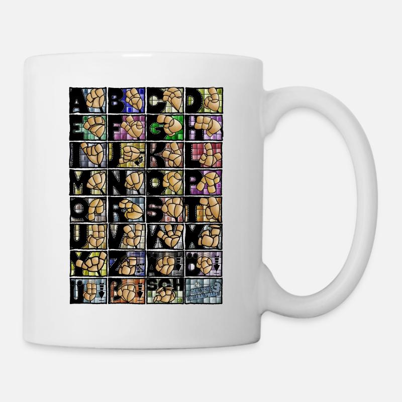German Finger Alphabet 3 / - Mug - white