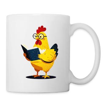 Bücherhaftes Huhn - Tasse - Weiß - Rechts