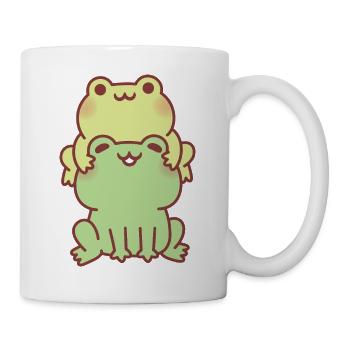 Cute Frogs Stacked Together Best Friends - Mug - white - Right