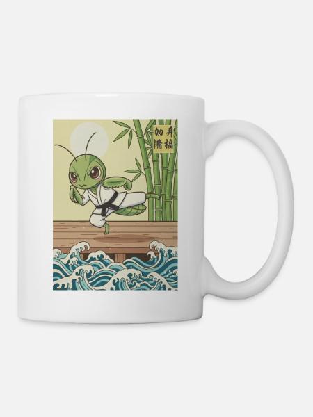 Kawaii Kampfkunst Gottesanbeterin - Tasse - Weiß