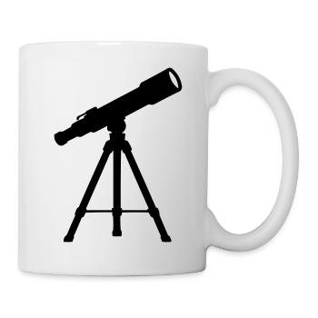 Teleskop auf Stativ – Sternennacht - Tasse - Weiß - Rechts