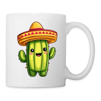 Cactus avec sombrero – cactus kawaii - Mug blanc - blanc - Droite