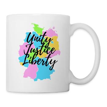 Deutschlandkarte - Einigkeit, Recht & Freiheit 2 - Tasse - Weiß - Rechts