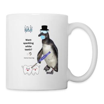 Lustiges Zahnreinigung Design für Zahnarztpraxis  - Tasse - Weiß - Rechts