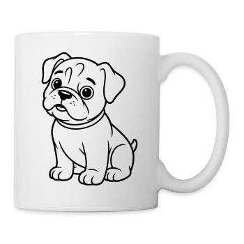 Pug Contour Drawing: Cute Snout - Mug - white - Right