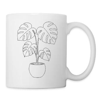 Minimalist Monstera Plant Silhouette Botani - Mug - white - Right