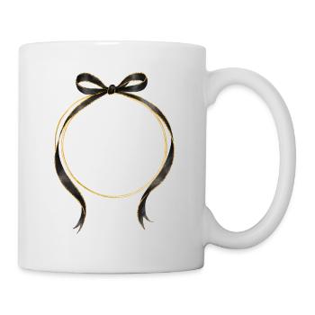 Circle Bow Black Gold Personalizable - Mug - white - Right