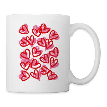 Conception du Grand Cœur du Gribouillis - Mug blanc - blanc - Droite