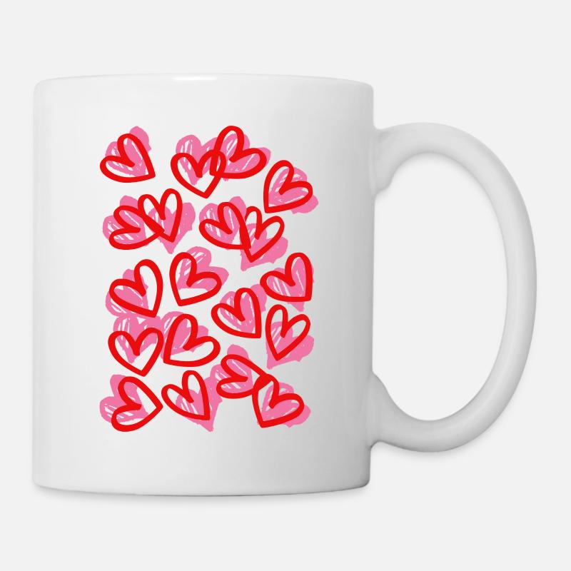 Big-Heart-Doodle-Design - Tasse - Weiß