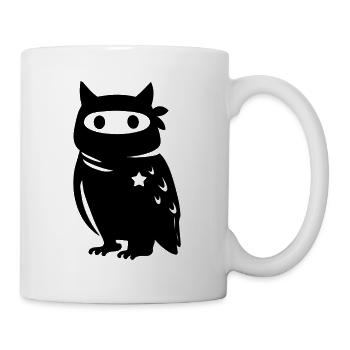 Masked Owl with Star – Antifascism Antifa - Mug - white - Right