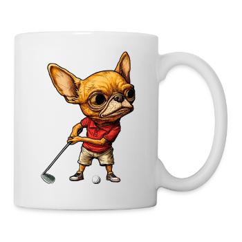 Chihuahua Golfspieler - Tasse - Weiß - Rechts