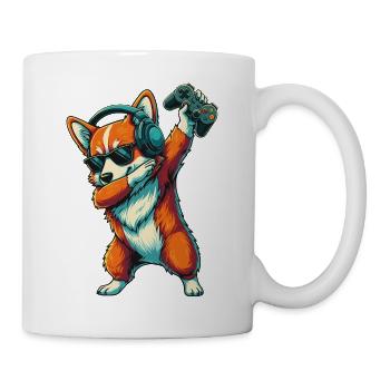 Gamer Corgi Hund spielt Videospiele Kunst - Tasse - Weiß - Rechts