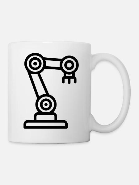 Roboterarm - Tasse - Weiß