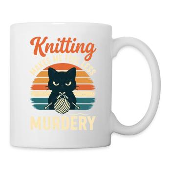 Tricoter me fait me sentir moins meurtrier drôle Craft de - Mug blanc - blanc - Droite