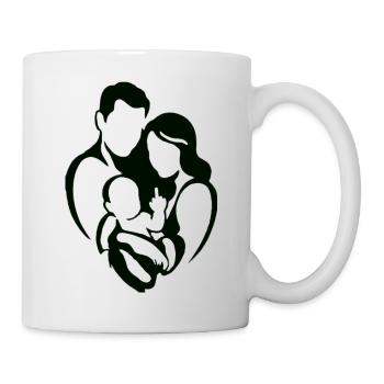 Silhouette familiale Majeur d’amour - Mug blanc - blanc - Droite