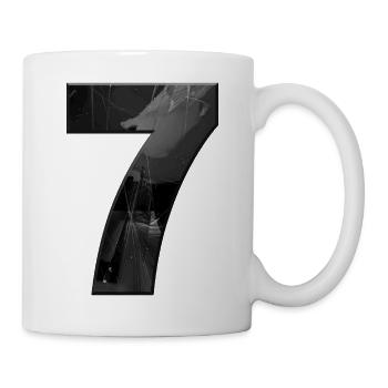 Schwarzgrau Sieben mit Splittern - Tasse - Weiß - Rechts