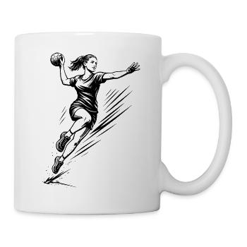 Handball Motiv das sofort wirkt fuer Frauen - Tasse - Weiß - Rechts