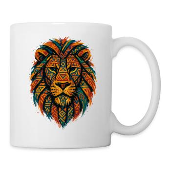 Stammeswildlöwe - Tasse - Weiß - Rechts