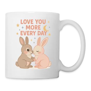Cute bunny love under the stars - Mug - white - Right