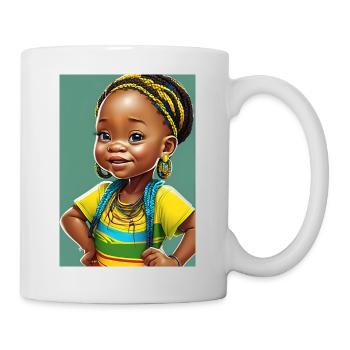 Colorful Afro Little Girl - Mug - white - Right