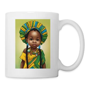 Afrikanisches Mädchen im bunten Frost - Tasse - Weiß - Rechts