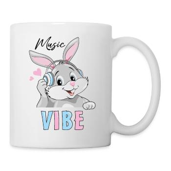Happy_bunny_in_headphones. Music_vibe - Mug blanc - blanc - Droite