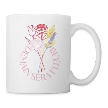 Bouquet of pastel lines in a circle - Mug - white - Right