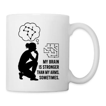 Bouldern wie Schach – Kopf schlägt Kraft - Tasse - Weiß - Rechts