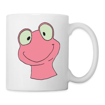Smiling Pink Frog Cartoon - Mug - white - Right