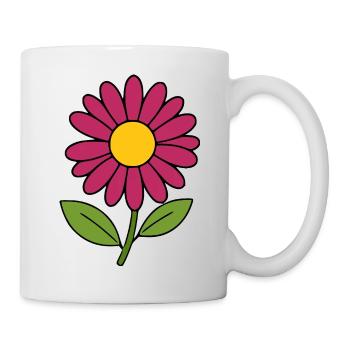 Blume rot violett Blumen Blüte - Tasse - Weiß - Rechts