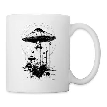 Champignon crapaud, en formes géométriques - Mug blanc - blanc - Droite