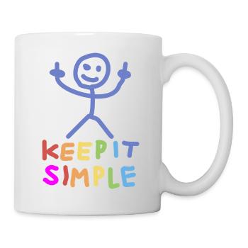 Stick Figure Middle Finger - Mug - white - Right