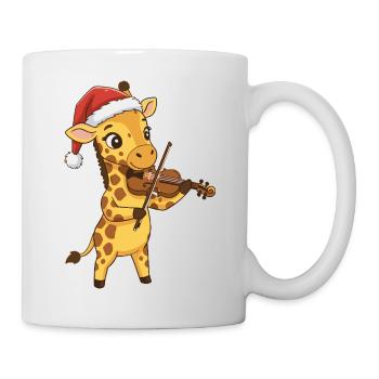 Weihnachtsgiraffen-Tier spielt Geige - Tasse - Weiß - Rechts