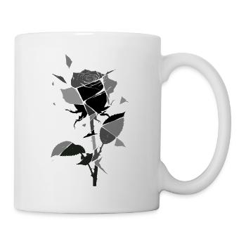 Grau und schwarz geometrische Rose - Tasse - Weiß - Rechts