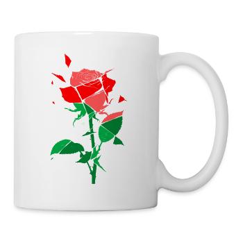Contrast Rose: Red-Green PopArt Rose - Mug - white - Right