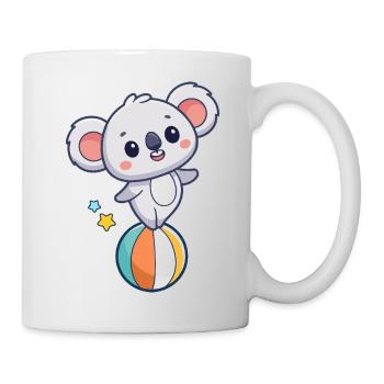 Koala kawaii sur Ballon et Étoiles - Mug blanc - blanc - Droite