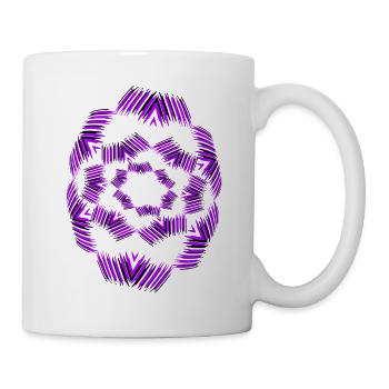 Lila Stern-Mandala Muster - Tasse - Weiß - Rechts