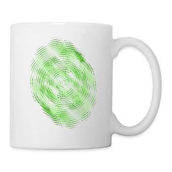 Grüner Spiralabdruck - Tasse - Weiß - Rechts