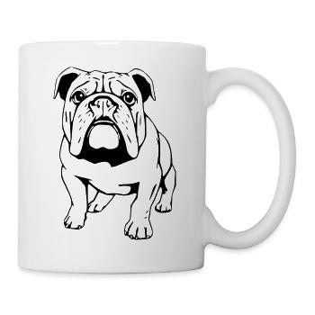 Bulldogge schwarz  - Tasse - Weiß - Rechts
