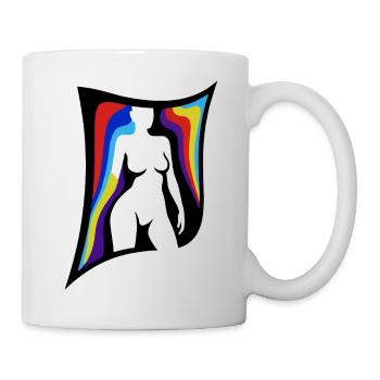 Schattenfigur mit Regenbogenflügeln - Tasse - Weiß - Rechts