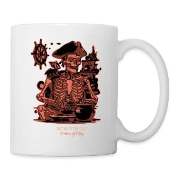 Meister der Tiefe – Skelettkunst-Keramik - Tasse - Weiß - Rechts