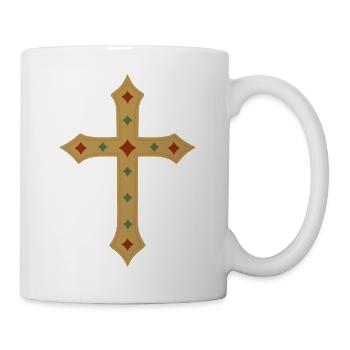 Gold Cross with Gem Inlays - Mug - white - Right