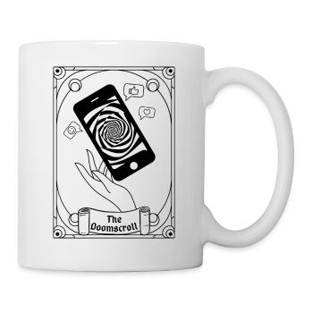 Doomscroll Brainrot Smartphone Tarot - Tasse - Weiß - Rechts