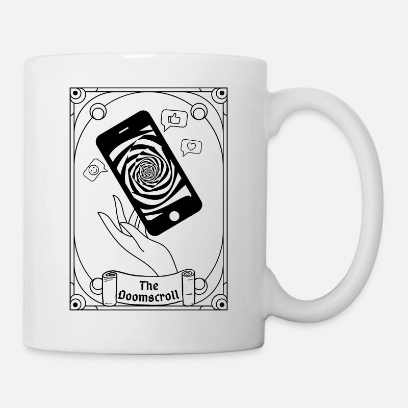 Doomscroll Brainrot Smartphone Tarot - Mug blanc - blanc