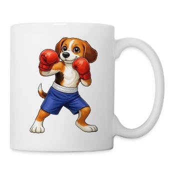Cool Beagle Boxer Martial Arts Cartoon Boxing - Mug - white - Right