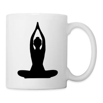 Formes de yoga Silhouettes noires - Mug blanc - blanc - Droite