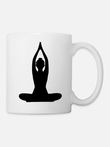 Yoga Formen Silhouetten schwarz - Tasse - Weiß